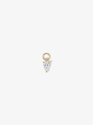 ANKIEJOY Dewdrop 14K Solid Gold Pear Drop Charm