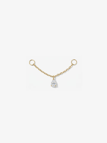ANKIEJOY Dewdrop 14K Solid Gold Pear Cross Chain Charm