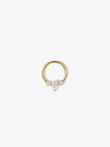 ANKIEJOY Dewdrop 14K Solid Gold Pear Daith Clicker