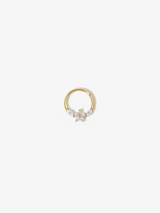 ANKIEJOY Blossom 14K Solid Gold Flower Daith Clicker