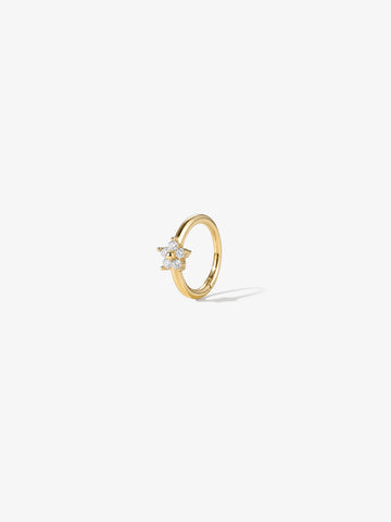 ANKIEJOY Blossom 14K Solid Gold Classic Flower Hoop
