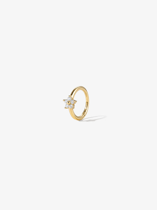 ANKIEJOY Blossom 14K Solid Gold Classic Flower Hoop