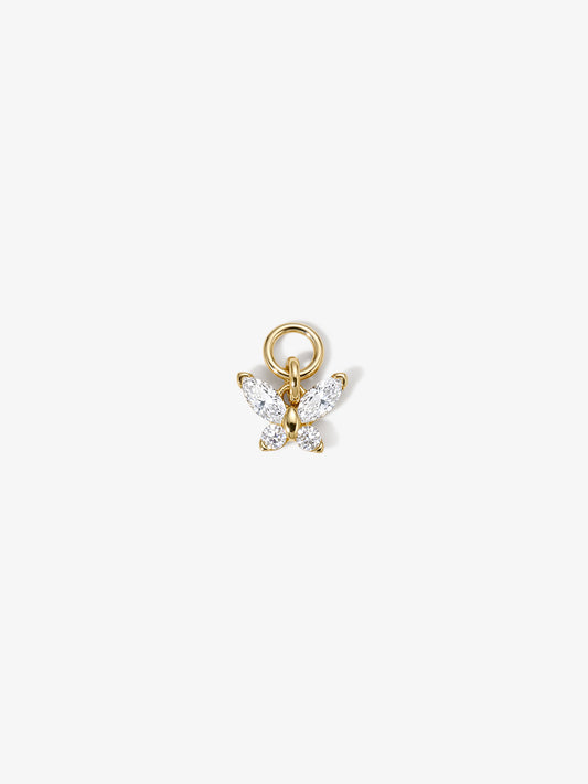 ANKIEJOY Wings 14K Solid Gold Butterfly Drop Charm