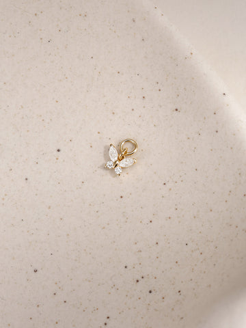 ANKIEJOY Wings 14K Solid Gold Butterfly Drop Charm