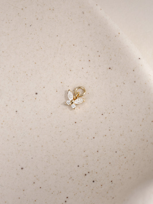 ANKIEJOY Wings 14K Solid Gold Butterfly Drop Charm
