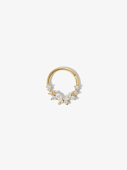 ANKIEJOY Wings 14K Solid Gold Butterfly Daith Clicker