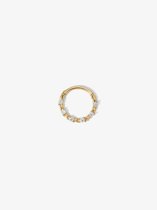 ANKIEJOY Twine 14K Solid Gold Twisted-Rope Daith Clicker