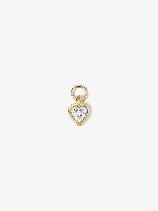 ANKIEJOY Love 14K Solid Gold Heart Moissanite Charm