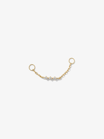 ANKIEJOY Round 14K Solid Gold Moissanite  Trio Cross Chain Charm