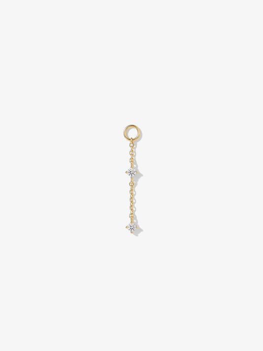 ANKIEJOY Round 14K Solid Gold Moissanite Tassel Charm