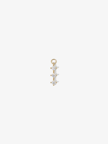 ANKIEJOY Round 14K Solid Gold Moissanite Trio Charm