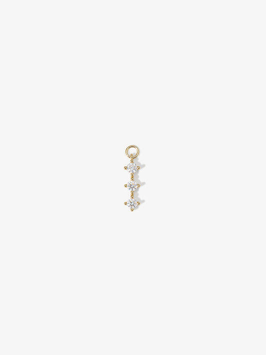 ANKIEJOY Round 14K Solid Gold Moissanite Trio Charm