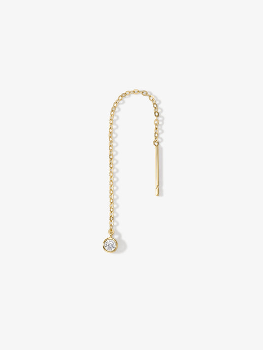 ANKIEJOY Essentials orecchino passante con catena e castone in oro massiccio 14 carati
