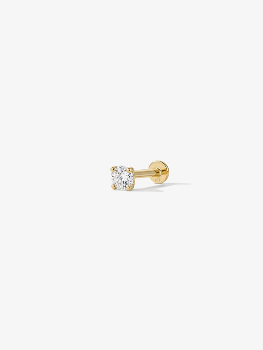 ANKIEJOY Essentials 14K Solid Gold Lab Diamond Flat Back Stud