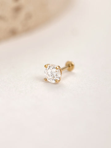 ANKIEJOY Essentials 14K Solid Gold Lab Diamond Flat Back Stud